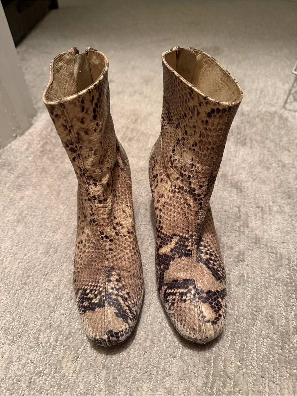 Free People Women’s Snake-Print Ankle Boots
